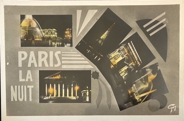 Paris la Nuit — montage de cartes postales photographiques, années 1930