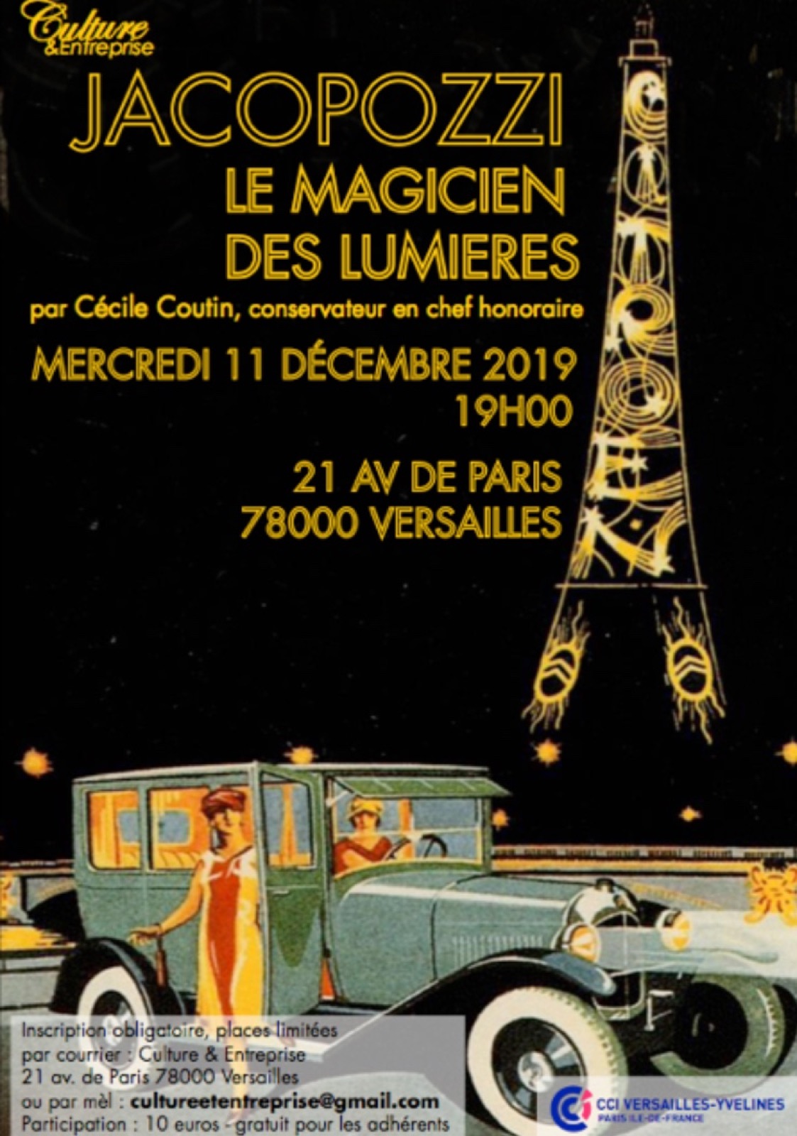Conférence « Jacopozzi, le magicien des lumières », Versailles